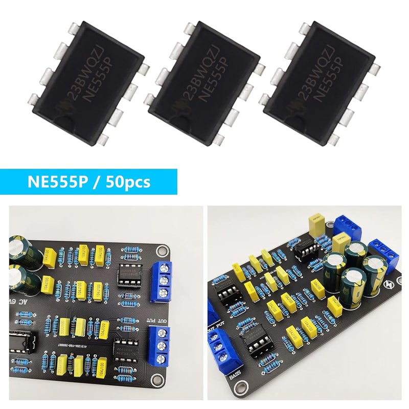 DORHEA 50Pcs NE555 Timer IC NE555P 8-Pin with Machined Contact Pins NE555P IC Chip Single Precision Timer - Image 4